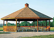 octagon picnic shelters single shingle